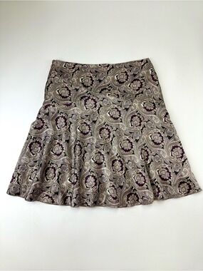True Vintage Paisley Satin Aline Skirt Size 10 Y2K 90s Workwear